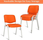 5-Pack Waiting Room Chairs, Stackable Chair for Office, Pu-Orange, alternate view 4