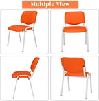 5-Pack Waiting Room Chairs, Stackable Chair for Office, Pu-Orange, alternate view 5