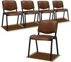 5-Pack Waiting Room Chairs, Stackable Chair for Office, Pu-Rustic