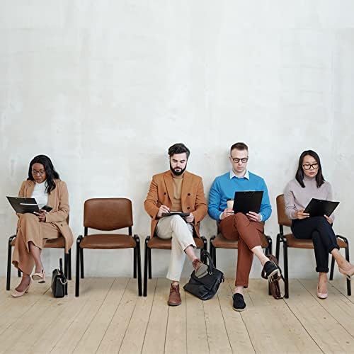 5-Pack Waiting Room Chairs, Stackable Chair for Office, Pu-Rustic, alternate view 2