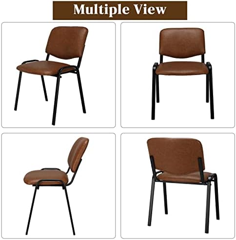 5-Pack Waiting Room Chairs, Stackable Chair for Office, Pu-Rustic, alternate view 4