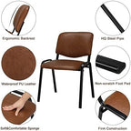 5-Pack Waiting Room Chairs, Stackable Chair for Office, Pu-Rustic, alternate view 6