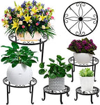 5 packs Rustproof Metal Plant Stands for Multiple Plant, Heavy Duty Plants Holder Outdoor Indoor, Round Wrought