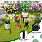 5 packs Rustproof Metal Plant Stands for Multiple Plant, Heavy Duty Plants Holder Outdoor Indoor, Round Wrought, alternate