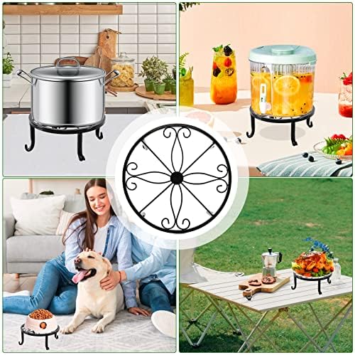 5 packs Rustproof Metal Plant Stands for Multiple Plant, Heavy Duty Plants Holder Outdoor Indoor, Round Wrought, alternate