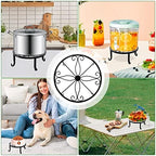 5 packs Rustproof Metal Plant Stands for Multiple Plant, Heavy Duty Plants Holder Outdoor Indoor, Round Wrought, alternate