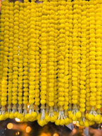 5 Pc 5 feet Long Marigold Garland for Decoration Long Strands Artificial Marigold Flowers | Indian Décor for, alternate view