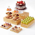 5 Pcs 16 in Buffet Display Risers Set, Bamboo, Extra Large in Large in Bamboo