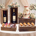 5 Pcs 16 in Buffet Display Risers Set, Dark Wood, Medium in Medium in Dark Wood