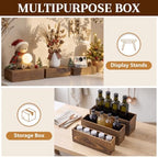 5 Pcs 16 in Buffet Display Risers Set, Dark Wood, Medium in Medium in Dark Wood, alternate view 6