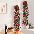 5 Pcs 41Ft Flower Garland Rose Vines, Red Floral Garland Flower Vines in Red, alternate view 6
