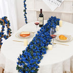 5 Pcs 41Ft Flower Garland Rose Vines, Sapphire Floral Garland Flower Vines in Sapphire, alternate view 2