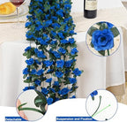 5 Pcs 41Ft Flower Garland Rose Vines, Sapphire Floral Garland Flower Vines in Sapphire, alternate view 4