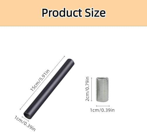 5 PCS 6 Inches Matte Black Chandelier Extension Rods M10 Light Extension Downrods for Pendant Lights and, alternate view 2