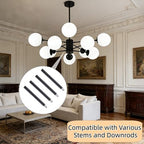 5 PCS 6 Inches Matte Black Chandelier Extension Rods M10 Light Extension Downrods for Pendant Lights and, alternate view 5