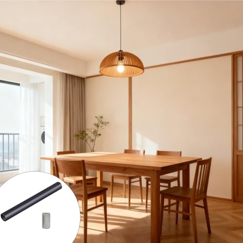 5 PCS 6 Inches Matte Black Chandelier Extension Rods M10 Light Extension Downrods for Pendant Lights and, alternate view 6