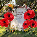 5 Pcs 8ft Giant Red Poppy Flowers with Stand Wedding Decoration in Red, alternate view 6
