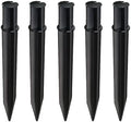 5 Pcs ABS Plastic Solar Ground Spikes, Black Ground Spike Replacement, Landscape Lighting Stakes, Solar Pathway