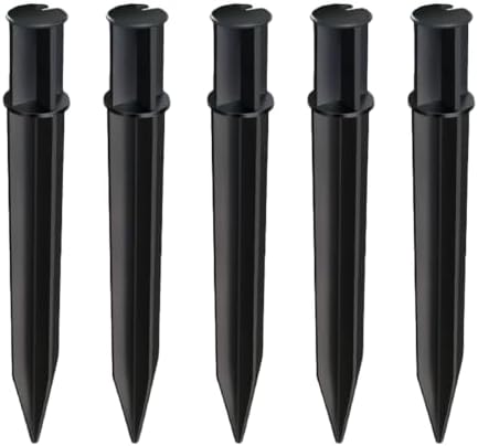 5 Pcs ABS Plastic Solar Ground Spikes, Black Ground Spike Replacement, Landscape Lighting Stakes, Solar Pathway