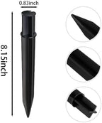 5 Pcs ABS Plastic Solar Ground Spikes, Black Ground Spike Replacement, Landscape Lighting Stakes, Solar Pathway, alternate