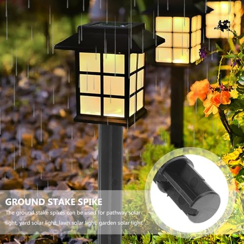 5 Pcs ABS Plastic Solar Ground Spikes, Black Ground Spike Replacement, Landscape Lighting Stakes, Solar Pathway, alternate