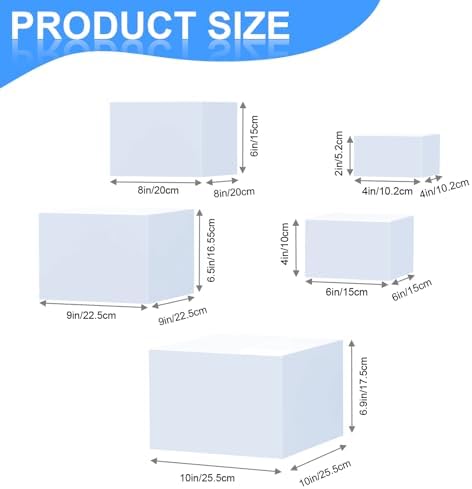 5 Pcs Acrylic Buffet Risers with Signs, Nesting Display Stands, alternate view 3