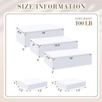 5 Pcs Buffet Risers Acrylic Large White Rectangle Display in 7.2 to 16" in White, alternate view 2