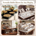 5 Pcs Buffet Risers Acrylic Large White Rectangle Display in 7.2 to 16" in White, alternate view 6