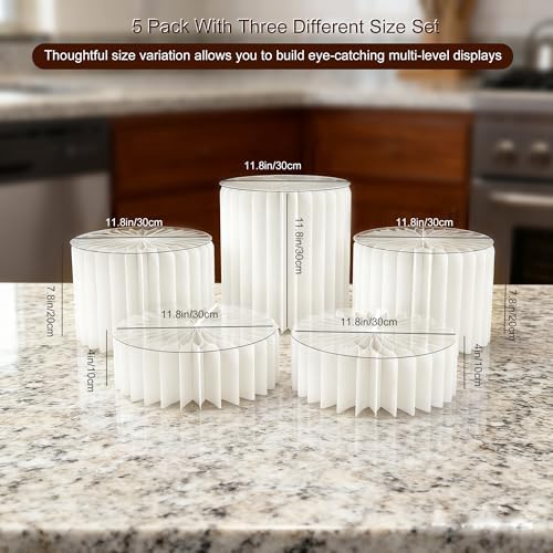 5 Pcs Buffet Risers Food Display Risers for Party Buffet Table, Dessert Table Display Set Cake and Cupcake Stand, alternate