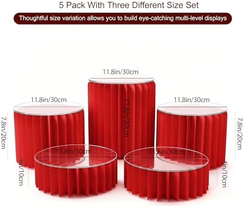 5 Pcs Buffet Risers Food Display Risers for Party Buffet Table, Dessert Table Display Set Cake and Cupcake Stand, alternate