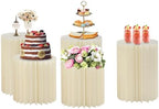 5 Pcs Cake Display Stands, Cardboard Cupcake Buffet Risers, 12" Foldable Reusable Food Display Risers With