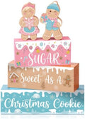 5 Pcs Christmas Gingerbread Table Decoration Pastel Wood Decor