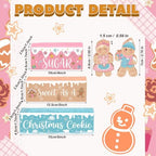 5 Pcs Christmas Gingerbread Table Decoration Pastel Wood Decor, alternate view 3