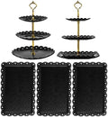 5 Pcs Cupcake Stand Set - Black Plastic Dessert Table Display Set in Black