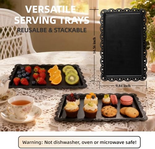 5 Pcs Cupcake Stand Set - Black Plastic Dessert Table Display Set in Black, alternate view 5