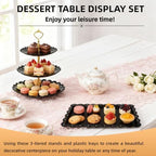 5 Pcs Cupcake Stand Set - Black Plastic Dessert Table Display Set in Black, alternate view 6