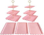 5 Pcs Cupcake Stand Set - Pink Plastic Dessert Table Display Set in Pink