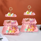 5 Pcs Cupcake Stand Set - Pink Plastic Dessert Table Display Set in Pink, alternate view 6