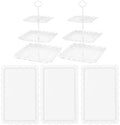 5 Pcs Cupcake Stand Set - White Plastic Dessert Table Display Set in White