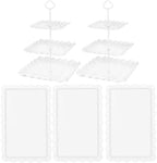 5 Pcs Cupcake Stand Set - White Plastic Dessert Table Display Set in White
