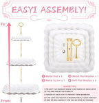 5 Pcs Dessert Display Stands, 2pcs Dessert Stands 3 Pcs Tray, Pink Dessert Display Stands, Treat Table Displays, alternate