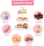 5 Pcs Dessert Display Stands, 2pcs Dessert Stands 3 Pcs Tray, Pink Dessert Display Stands, Treat Table Displays, alternate