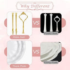 5 Pcs Dessert Table Display Set- 3 Tier Cupcake Stand & Serving Tray in White, alternate view 4