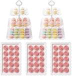 5 Pcs Dessert Table Display Set -Plastic Dessert Table Display Set,2 x Large 3-Tier Cupcake Stands/Cup Cake Tier