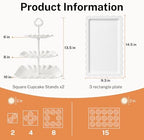 5 Pcs Dessert Table Display Set -Plastic Dessert Table Display Set,2 x Large 3-Tier Cupcake Stands/Cup Cake Tier, alternate
