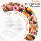 5 Pcs Dessert Table Display Set -Plastic Dessert Table Display Set,2 x Large 3-Tier Cupcake Stands/Cup Cake Tier, alternate