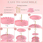 5 Pcs Dessert Table Display Set, Square Cupcake Stand, Pink in Pink Square, alternate view 5