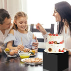 5 Pcs Display Buffet Risers, 3 to 7 Inch Black Acrylic Cube in Black, alternate view 6