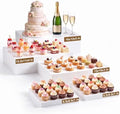 5 Pcs Extra Large Buffet Risers Set Rectangle Acrylic Display Box Catering Dessert Table Riser Food Display