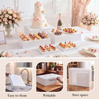5 Pcs Extra Large Buffet Risers Set Rectangle Acrylic Display Box Catering Dessert Table Riser Food Display, alternate view 3